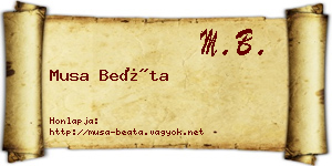 Musa Beáta névjegykártya